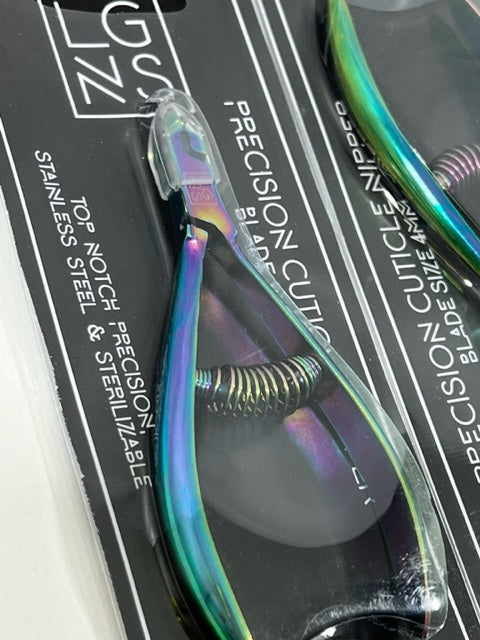 Precision Cuticle Nipper 4mm blade, Spring Joint, Prism Chameleon color