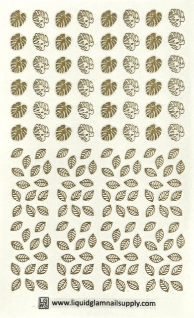 The Plant Lady Sticker Sheet/Gold metallic leaves/Monstera Leaves