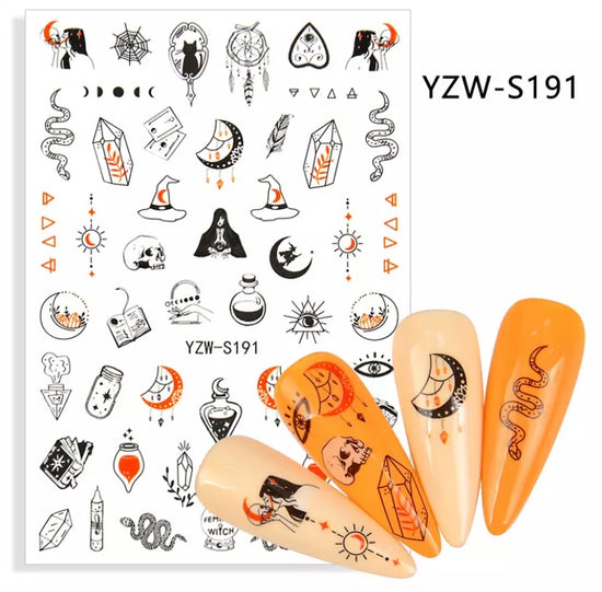 Witchy Fortune Teller self adhesive Nail Decals/Stickers