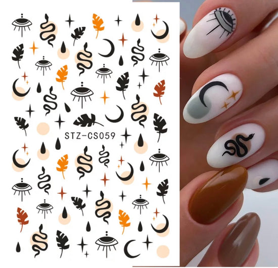 Manifest Snake/Moon Nail Decals/Stickers